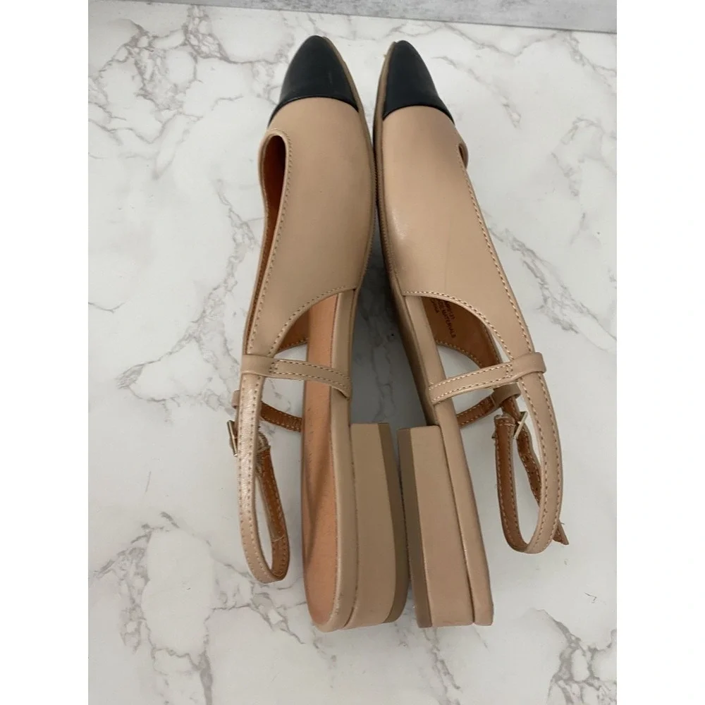 Madden Girl Compel Slingback Shoes Sz 9M Cap Toe Low Heel Classic Preppy